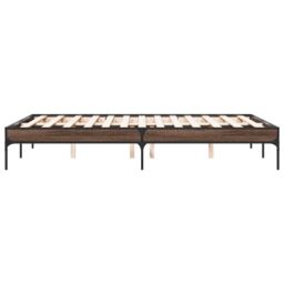 Berkfield Home Bed Frame without Mattress Brown Oak 135x190 cm Double - thumbnail 5