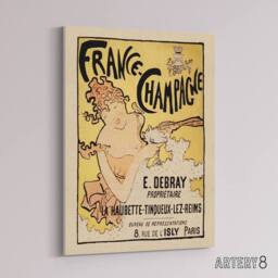 "Artery8 France Champagne Vintage Advert Bonnard Canvas Wall Art in Yellow - Size: W18"" x H24""" - thumbnail 2