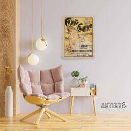 "Artery8 France Champagne Vintage Advert Bonnard Canvas Wall Art in Yellow - Size: W18"" x H24""" - thumbnail 3