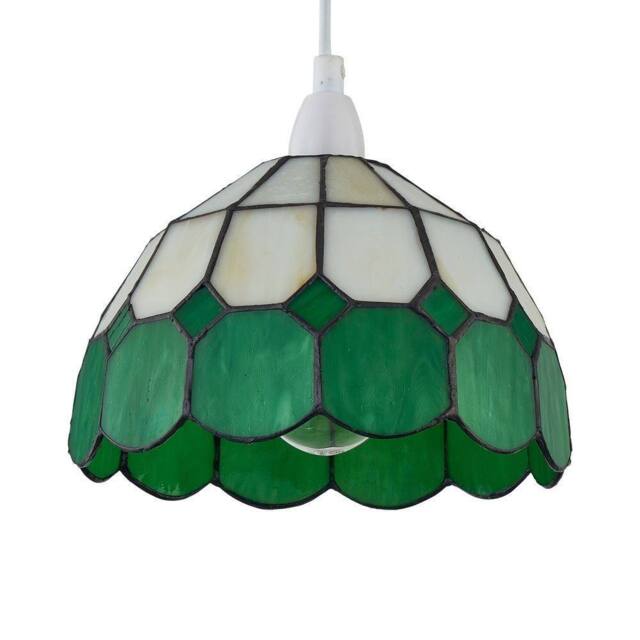 First Choice Lighting Oxford - Green Tiffany Easy Fit Pendant Shade - image 1