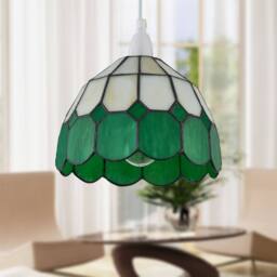 First Choice Lighting Oxford - Green Tiffany Easy Fit Pendant Shade - thumbnail 6