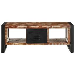 Berkfield Home Coffee Table Multicolour 90x50x36 cm Solid Wood Reclaimed - Size: 90 x 50 x 36 cm - thumbnail 3