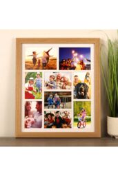 "MijMoj Design Solid Oak Nine Aperture Photo Frame - Gallery Frame for Seven 6"" x 4"" & Two 7"" x 5"" Photos in Light Oak" - thumbnail 1