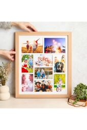 "MijMoj Design Solid Oak Nine Aperture Photo Frame - Gallery Frame for Seven 6"" x 4"" & Two 7"" x 5"" Photos in Light Oak" - thumbnail 2