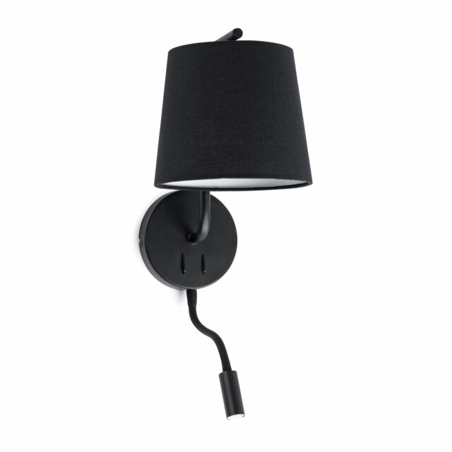 Netlighting Berni 1 Light Indoor Wall Light Reading Lamp Black E27 - image 1