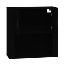 Berkfield Home Wall Cabinet Black 80x33x80 cm Engineered Wood - Size: 80 x 33 x 80 cm - thumbnail 4