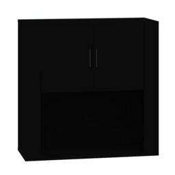 Berkfield Home Wall Cabinet Black 80x33x80 cm Engineered Wood - Size: 80 x 33 x 80 cm - thumbnail 2