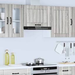 Berkfield Home Kitchen Wall Cabinet Lucca Grey Sonoma Engineered Wood - thumbnail 4