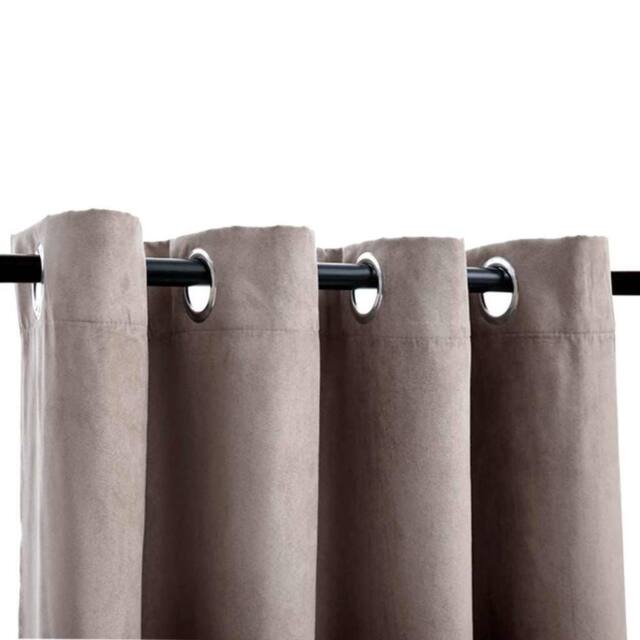Berkfield Home Elegant Blackout Curtains with Metal Rings 2 pcs Taupe 140x245 cm - image 1