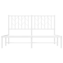 Berkfield Home Metal Bed Frame without Mattress with Headboard White 140x200cm - Size: 140x200 cm - thumbnail 5