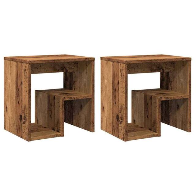 Berkfield Home Bedside Cabinets 2 pcs Old Wood 40x30x40 cm Engineered Wood in Brown - Size: 40 x 30 x 40 cm - image 1
