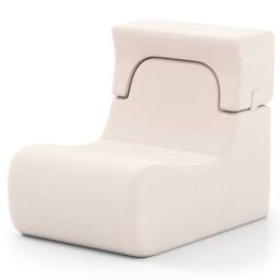 Costway Soft Floor Chair Lazy Sofa w/ Detachable Headrest Reading Chair in Beige - thumbnail 2
