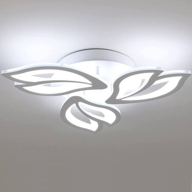 Goeco LED Ceiling Light, 40 W, 6500 K, Modern Petal Ceiling Lamp in White - image 1