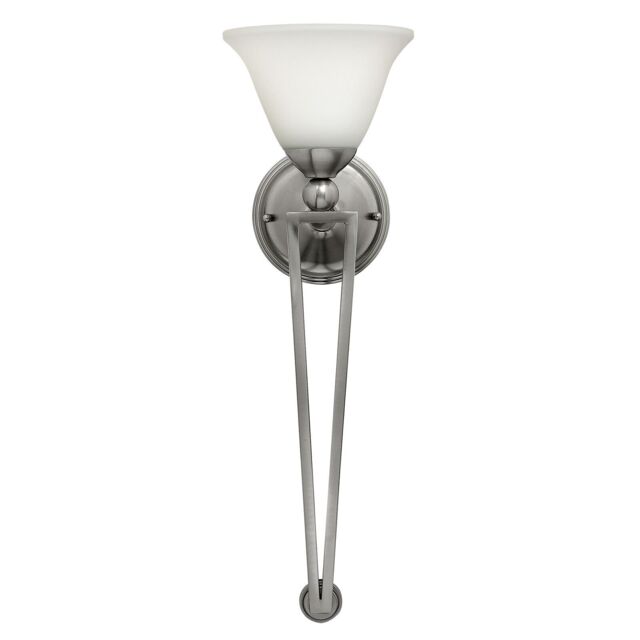 Loops Wall Light Long Arms Heavy Sphere Bell Shaped Glass Brushed Nickel LED E27 60W in Metallics