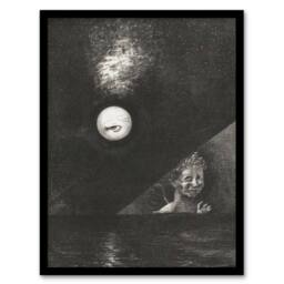 Artery8 Angel of Certitude & Questioning Eye Redon Framed Wall Art Print in Grey - Size: A4 - thumbnail 1