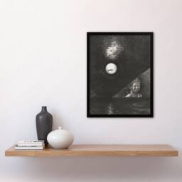 Artery8 Angel of Certitude & Questioning Eye Redon Framed Wall Art Print in Grey - Size: A4 - thumbnail 4