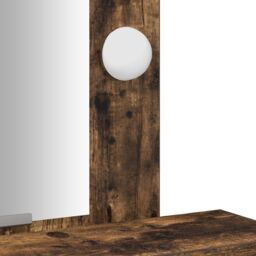 Berkfield Home Dressing Table with LED Lights¬†Smoked Oak 50x41x140 cm in Brown - Size: 50 x 41 x 140 cm - thumbnail 9