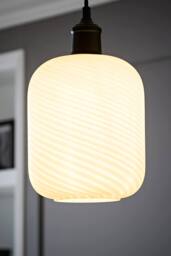 ValueLights Emery Frosted Oval Swirl Glass Easy Fit Ceiling Lamp Shade in White