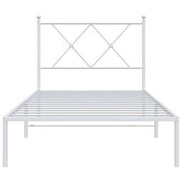 Berkfield Home Metal Bed Frame without Mattress with Headboard White 90x200cm - Size: 90x200 cm - thumbnail 4