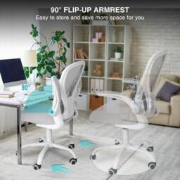 Kelvenix Fabric Office Chair Task Computer Chairs in Light Grey - Size: 0.6m2 - thumbnail 5