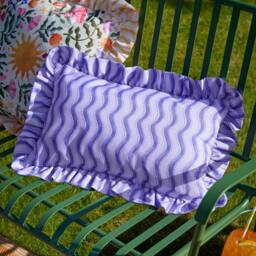 Furn Summer Solstice Wiggly Stripe Outdoor Cushion in Violet - Size: 30 cm x 50 cm - thumbnail 1