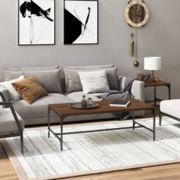 Berkfield Home Coffee Table Brown Oak 100x50x35 cm Engineered Wood - Size: 100 x 50 x 35 cm - thumbnail 2