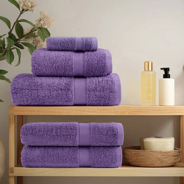 Berkfield Home Premium Hand Towels SOLUND 2 pcs Purple 50x100 cm 600 gsm - image 1