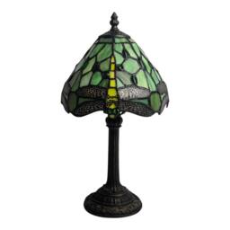 First Choice Lighting Laurel - Green Tiffany Dragonfly 36cm Table Lamp in Bronze - thumbnail 1