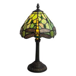 First Choice Lighting Laurel - Green Tiffany Dragonfly 36cm Table Lamp in Bronze - thumbnail 2