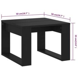 Berkfield Home Side Table Black 50x50x35 cm Engineered Wood - Size: 50 x 50 x 35 cm - thumbnail 7