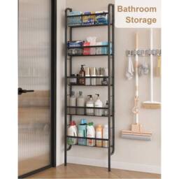 FORGEVIO Narrow Metal Storage Shelf, 5 Tier Bathroom Rack Organiser - thumbnail 2