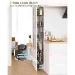 FORGEVIO Narrow Metal Storage Shelf, 5 Tier Bathroom Rack Organiser - thumbnail 5