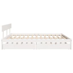 Berkfield Home Bed Frame without Mattress White 180x200 cm Super King Solid Wood Pine - thumbnail 5