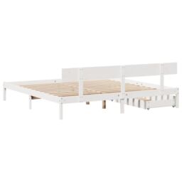 Berkfield Home Bed Frame without Mattress White 180x200 cm Super King Solid Wood Pine - thumbnail 6