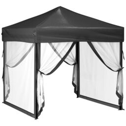 Berkfield Home Folding Party Tent with Sidewalls Anthracite 2x2 m in Black - thumbnail 3
