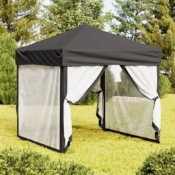 Berkfield Home Folding Party Tent with Sidewalls Anthracite 2x2 m in Black - thumbnail 1