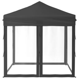 Berkfield Home Folding Party Tent with Sidewalls Anthracite 2x2 m in Black - thumbnail 4