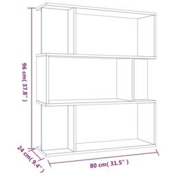 Berkfield Home Classic Book Cabinet/Room Divider Brown Oak 80x24x96 cm Engineere - Size: 80 x 24 x 96 cm - thumbnail 8