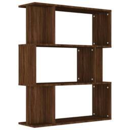Berkfield Home Classic Book Cabinet/Room Divider Brown Oak 80x24x96 cm Engineere - Size: 80 x 24 x 96 cm - thumbnail 3
