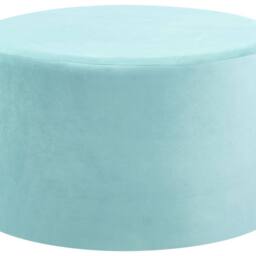 Wyld and Coco Mint Green Velvet Round Pouffe Ottoman Compact Footstool - thumbnail 2