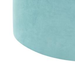 Wyld and Coco Mint Green Velvet Round Pouffe Ottoman Compact Footstool - thumbnail 6