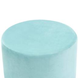 Wyld and Coco Mint Green Velvet Round Pouffe Ottoman Compact Footstool - thumbnail 3