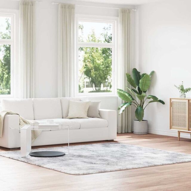Berkfield Home Shaggy Rug High Pile NAVARRA Light Grey 240x240 cm Polyester - Size: Medium - image 1
