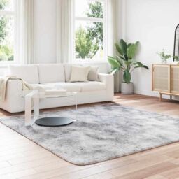 Berkfield Home Shaggy Rug High Pile NAVARRA Light Grey 240x240 cm Polyester - Size: Medium - thumbnail 3