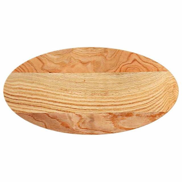 Berkfield Home Table Top Light Brown 80x40x4 cm Solid Wood Oak Oval - Size: 80 x 40 x 4 cm - image 1
