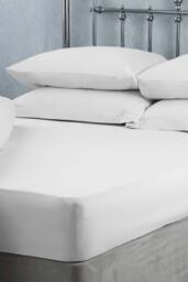 Belledorm Easy Care 200 Thread Count Cotton Polyester Percale 28cm Fitted Sheet in Light Brown - Size: Emperor - thumbnail 2