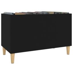 Berkfield Home Record Cabinet Black 74.5x38x48 cm Engineered Wood - thumbnail 4