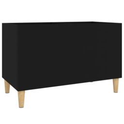 Berkfield Home Record Cabinet Black 74.5x38x48 cm Engineered Wood - thumbnail 2