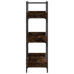 Berkfield Home Bookcase 3-Tier Smoked Oak 100x33x108.5 cm Engineered Wood in Brown - thumbnail 5