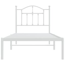 Berkfield Home Metal Bed Frame with Headboard White 90x190 cm Single - thumbnail 5